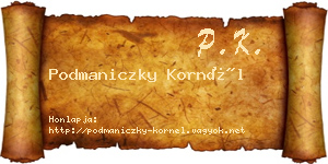 Podmaniczky Kornél névjegykártya