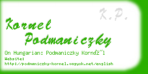 kornel podmaniczky business card